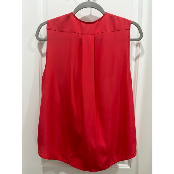Rag & Bone Red Silk Drape Front Sleeveless Blouse Sz S - Picture 6 of 6